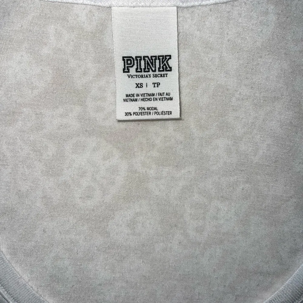 PINK Victoria's Secret White USA Flag Logo Shirt - Image 2