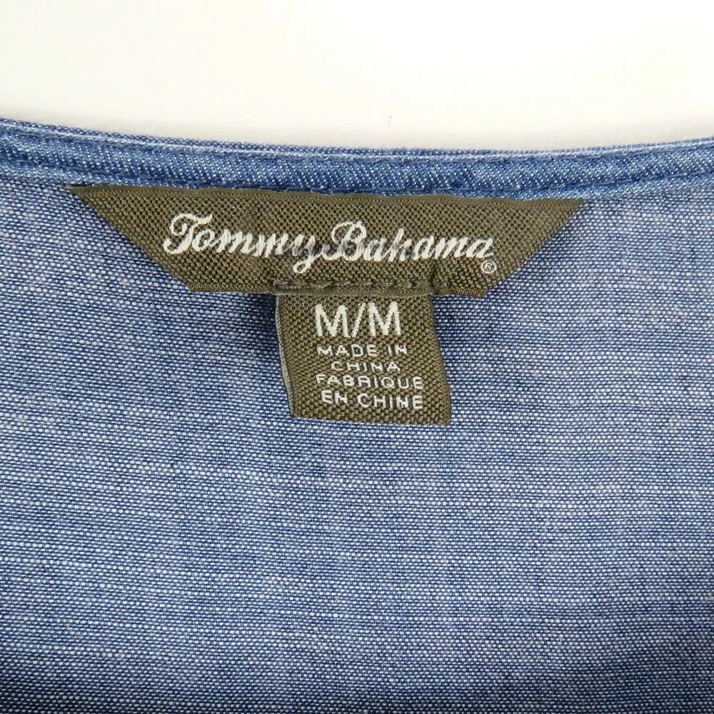 Tommy Bahama Chambray Blouse Blouse Denim Blouse - Image 4