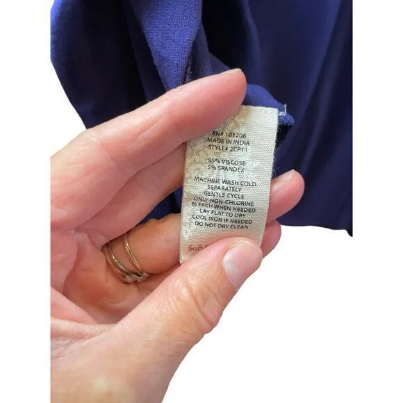 Soft Surroundings Royal Blue Jersey Short‎ Sleeve Pleated Scoop Neck Dress 1X - Image 8