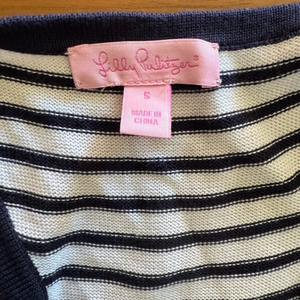 Lilly Pulitzer Stanton Racerback Sweater Small Dress Resort White Buoy Stripe - Image 6