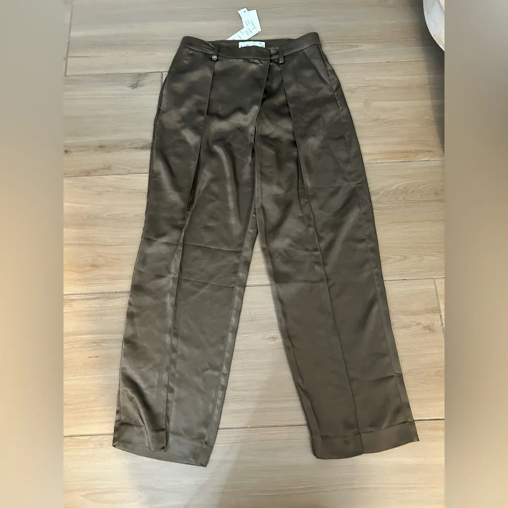 NEW Sam Edelman Devyn High Rise Front Crossover Taper Wide Leg Trouser $109 6 - Image 4