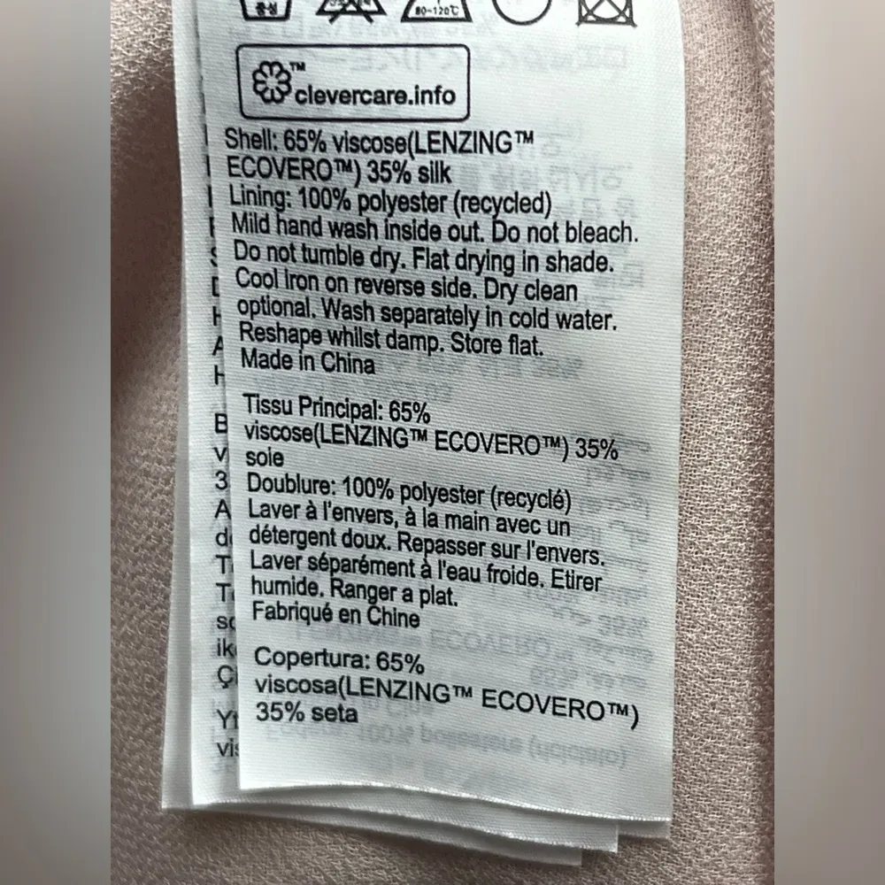 AllSaints Carla Marea Skirt Womens 10 Soft Green Pink Silk Blend All Saints NWOT - Image 6