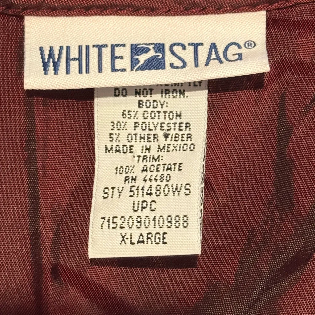 Vintage Christmas Tapestry Vest Winter Scene XL 90s Red - Image 3