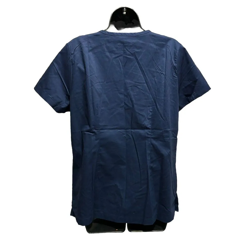 Butter Soft Navy Stretch Short Sleeve V Neck Pockets Size Medium‎ NWT Blue - Image 4