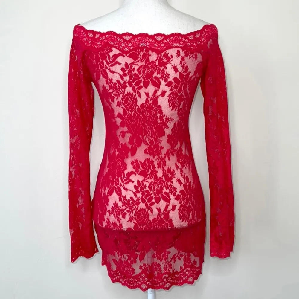 Victoria’s Secret Y2K Cherry Lace Bodycon Slip - Image 2