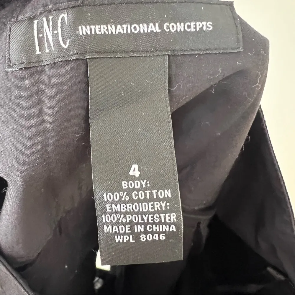 INC International Concepts Black White Floral Embroidered Full Puffy Skirt 4 EUC - Image 5