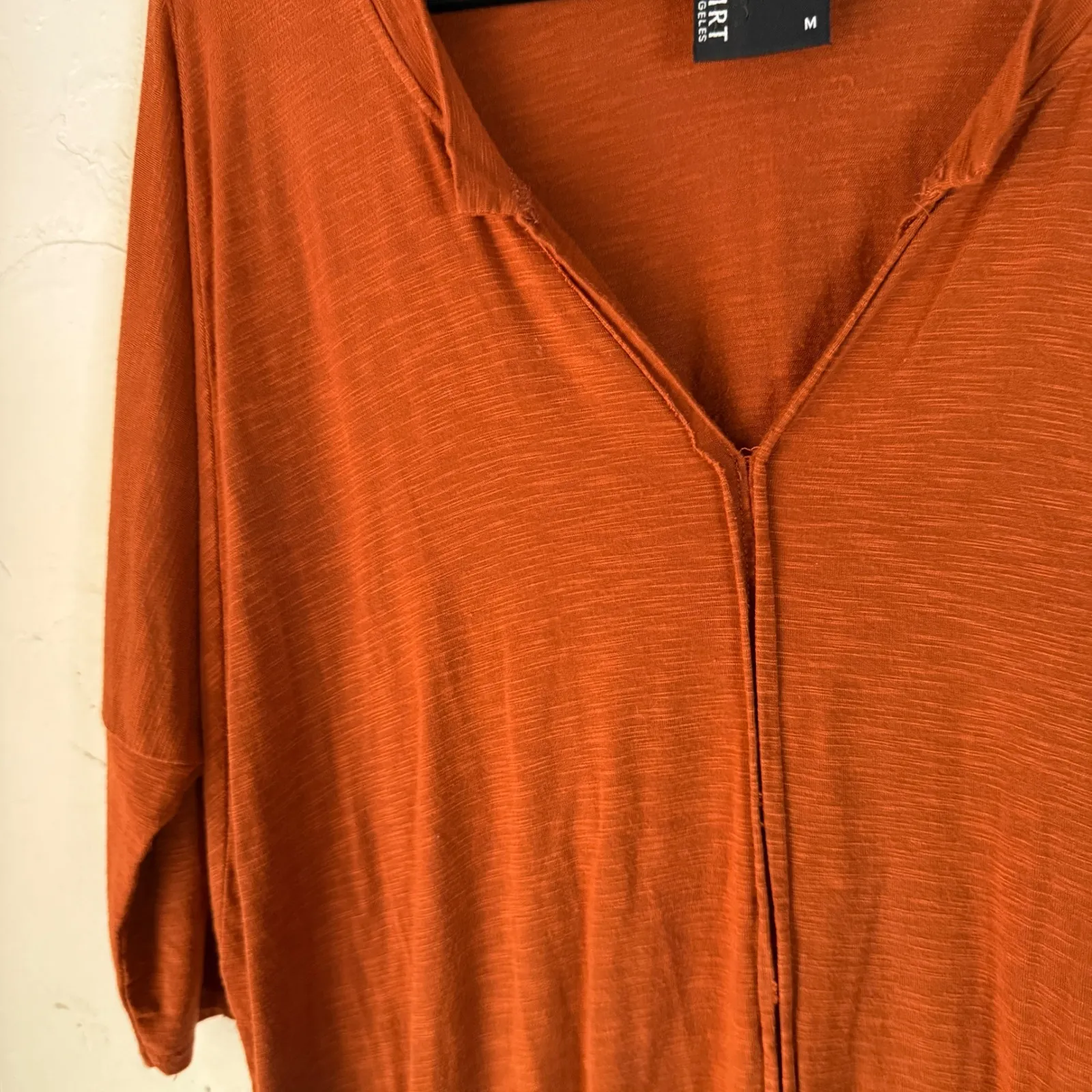 Dolan T Shirt Women‎ M Orange V Neck Dolman Sleeve Casual Basic Top Boho Western Size M - Image 5