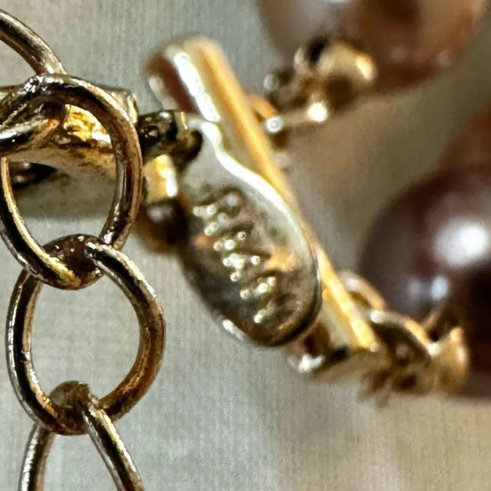 Roman double strand brown faux pearl necklace - Image 7