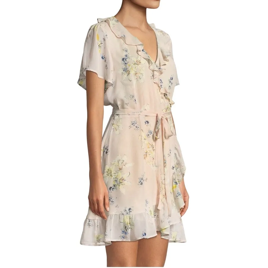 Paige Mini Dress Cardamom Pink Floral Ruffle Short Sleeve - Image 10