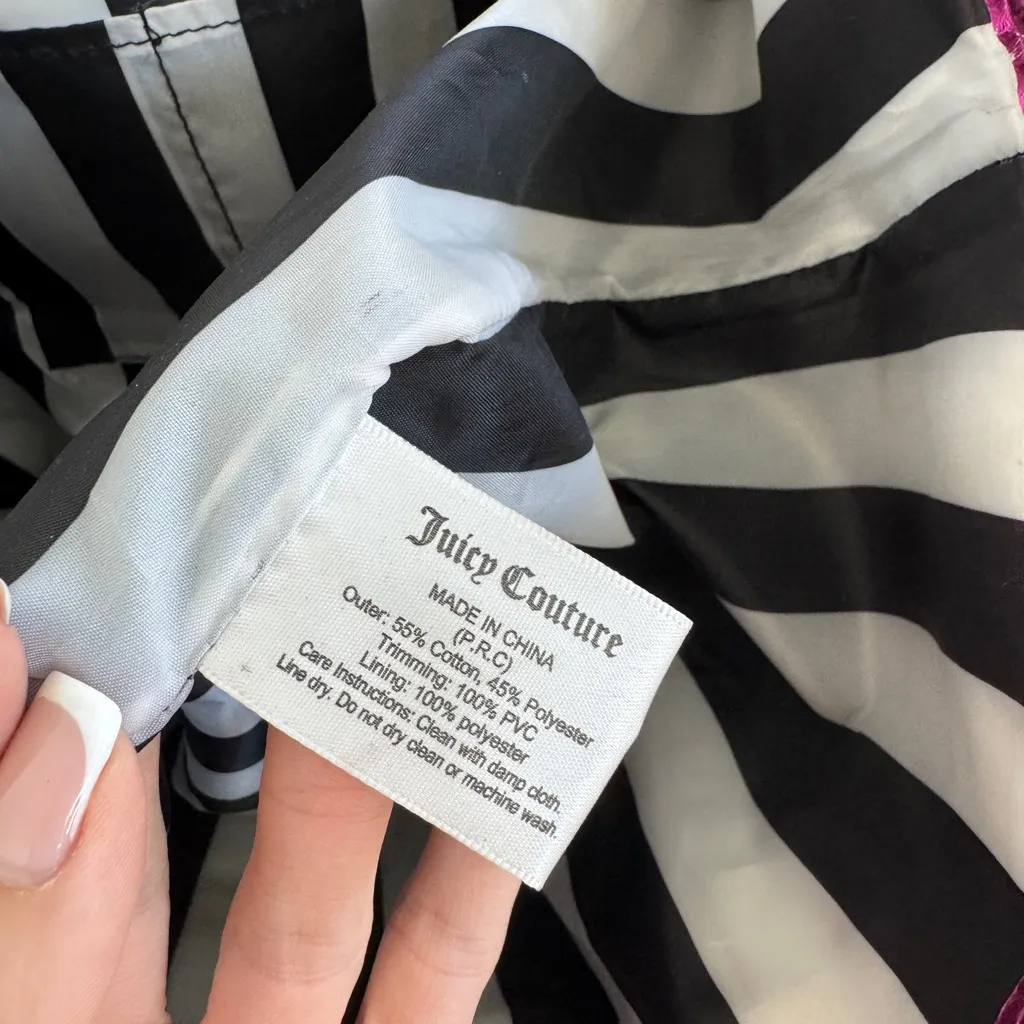 Juicy Couture shoulder tote bag - pink & navy - great for school, work, travel - Image 6