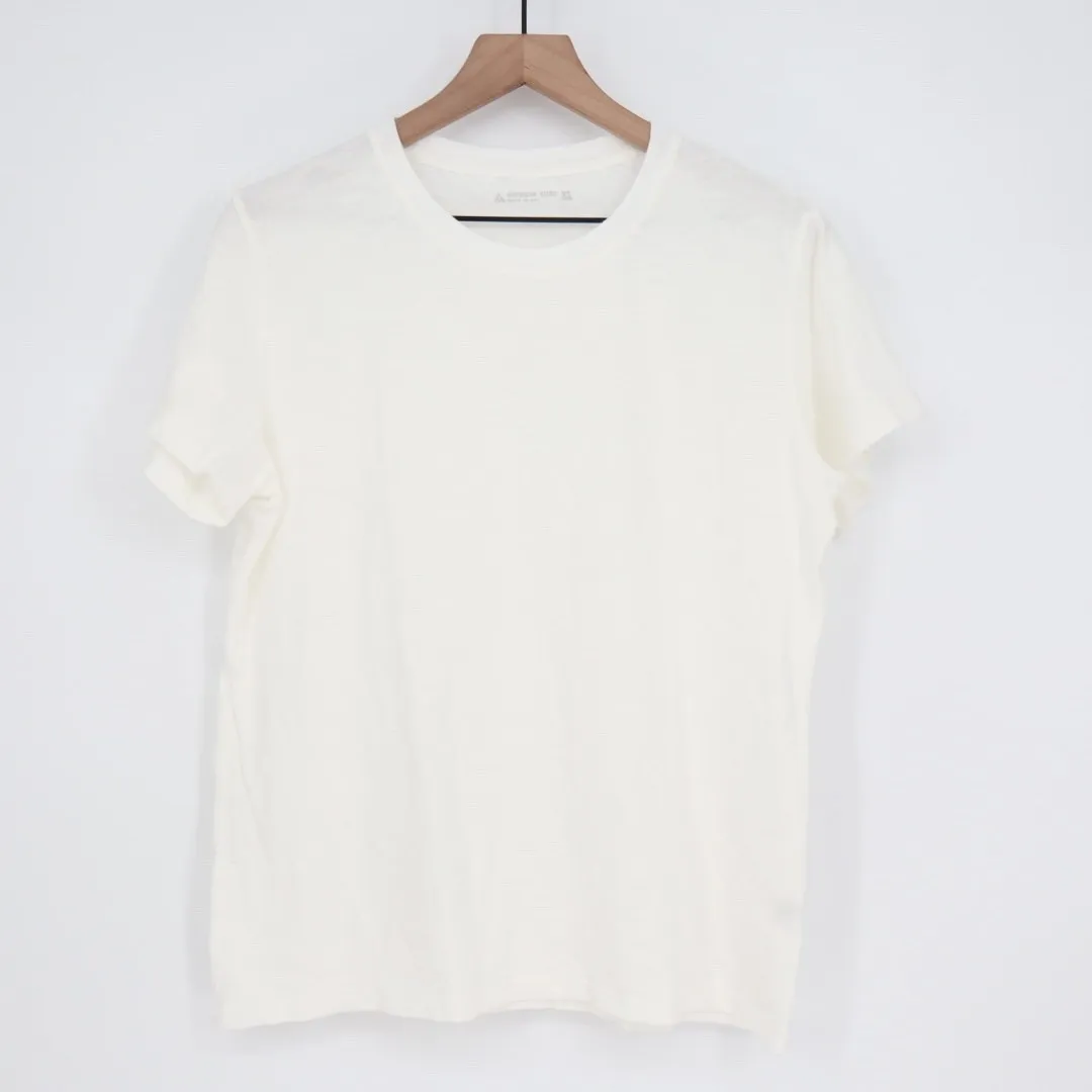 American Giant Crewneck T Shirt White XL Made in USA Cotton Short Sleeve Basic - Image 2