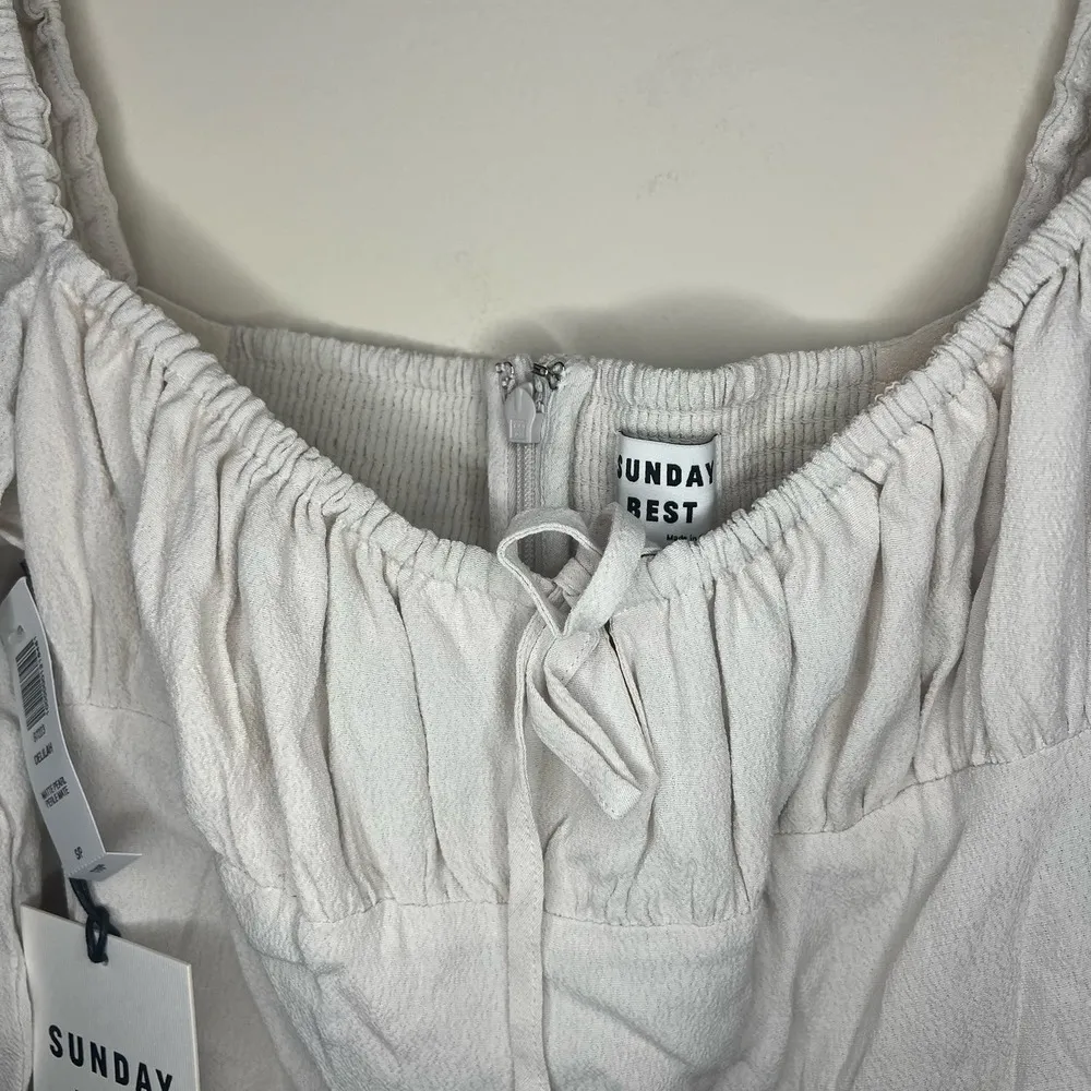 NWT Aritzia Sunday Best Delilah Longsleeve White Dress - Image 4