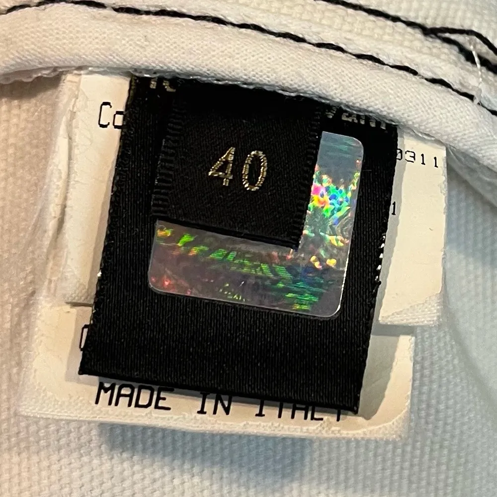 Vintage Y2K Roberto Cavalli Lace Up Back Ankle Zip White Pants EU 40 (US 10) - Image 9