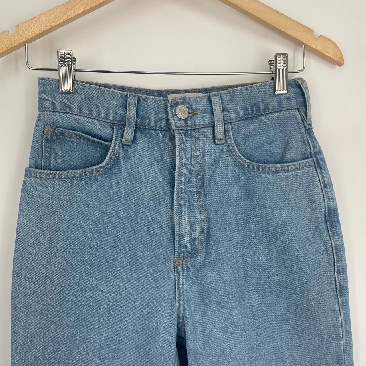 FRAME Women's Blue‎ 5-Pockets High 'N' Tight Straight Leg Denim Jeans Size 24 - Image 7