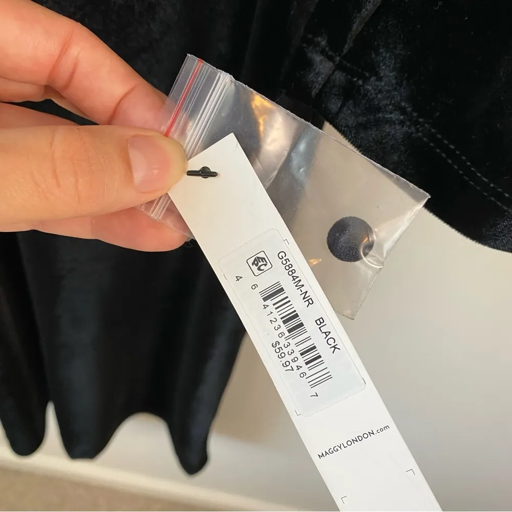 Maggy London Velvet Twist Front Midi Dress Black 4 - Image 4