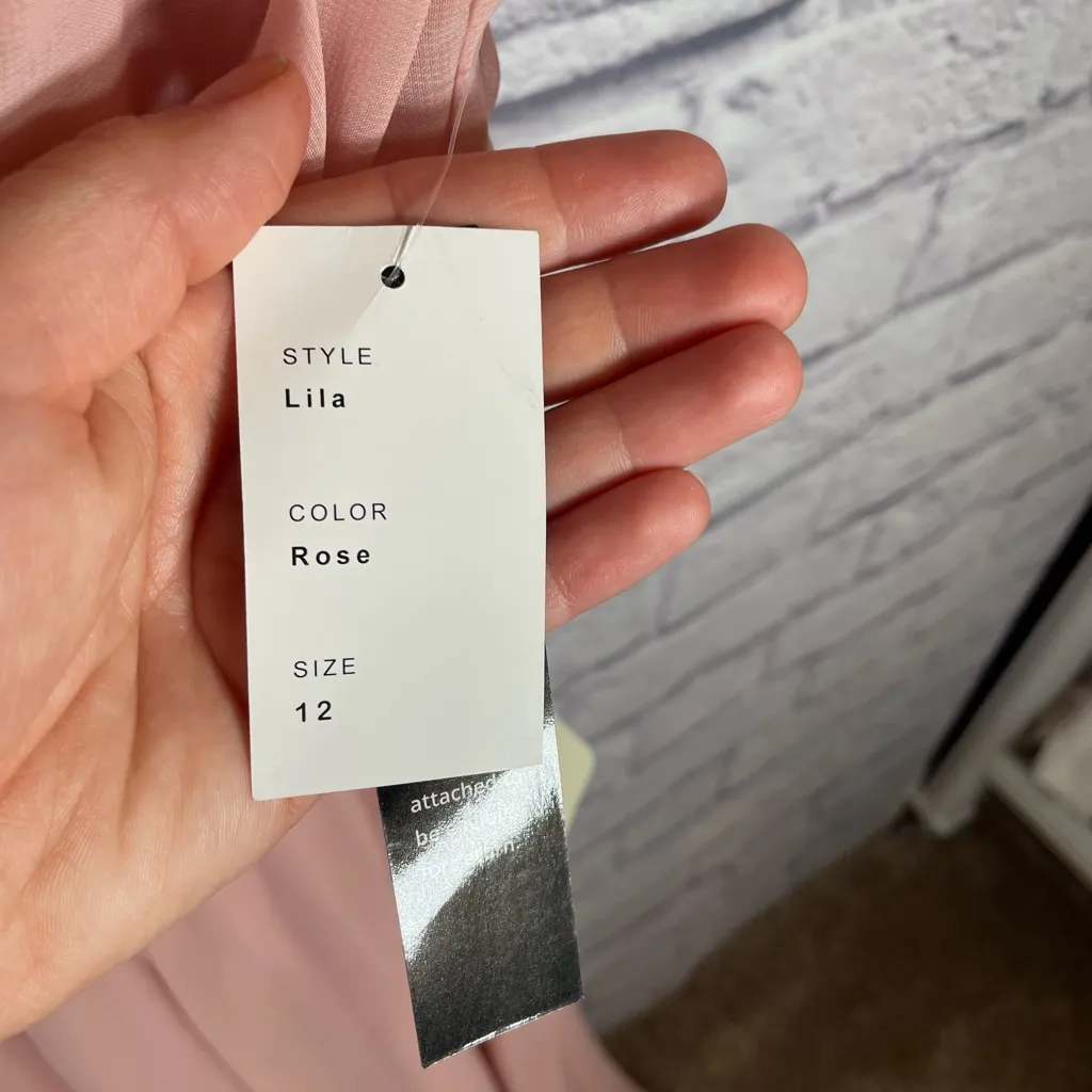 NWT Weddington Way Lila‎ Pink Bridesmaid Gown Prom Dress Rose color size 12 - Image 6