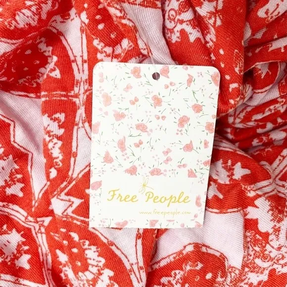 NWT Free People Mimi Halter Linen Blend Tunic Top Sweet Myrtle Combo Size XS NEW - Image 10