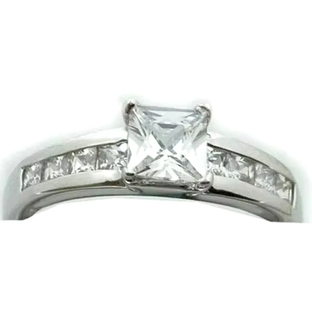 NEW 925 Sterling Silver CZ Princess Solitaire Ring  Engagement Wedding Valentine - Image 2