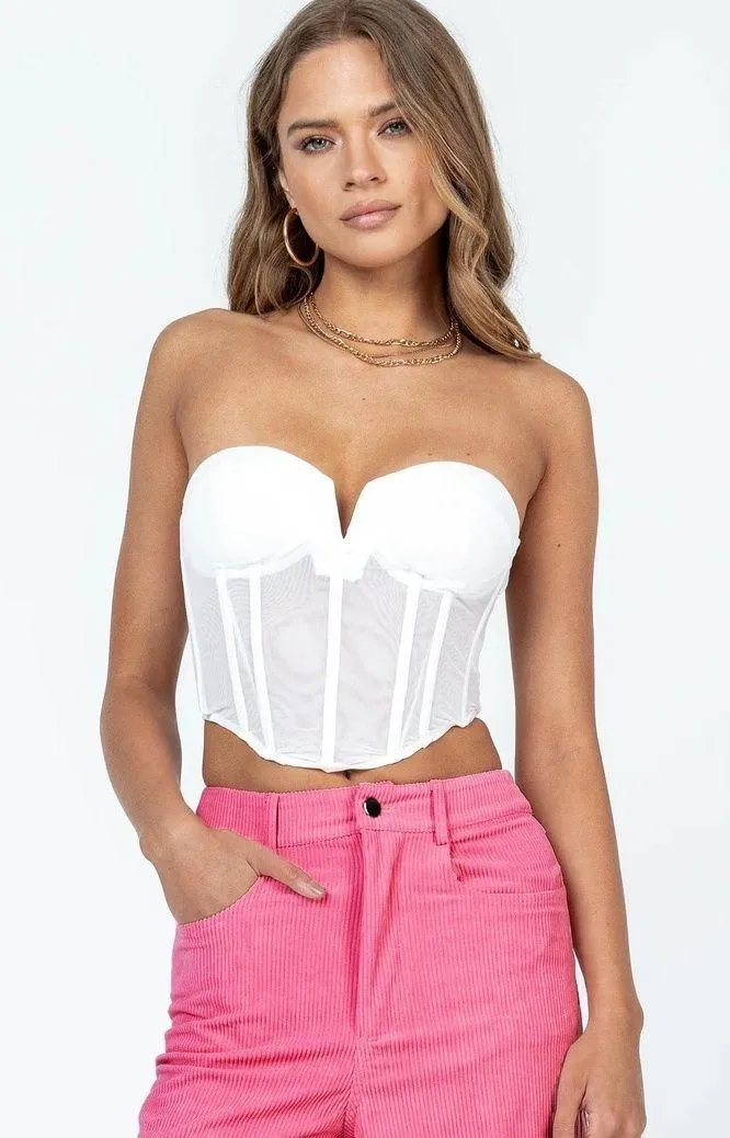 White Mesh Corset Top  - Image 2
