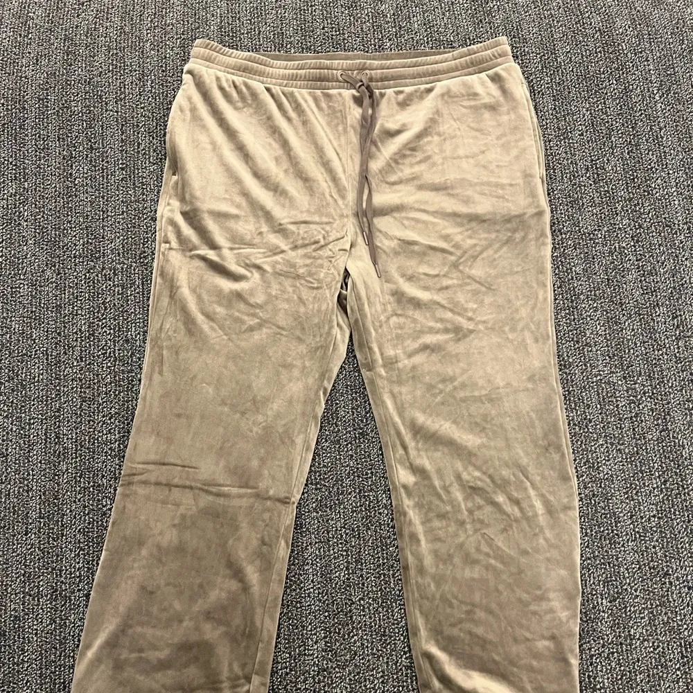 2X Shimmer Gold Brown Velvet drawstring sweatpants - Image 3