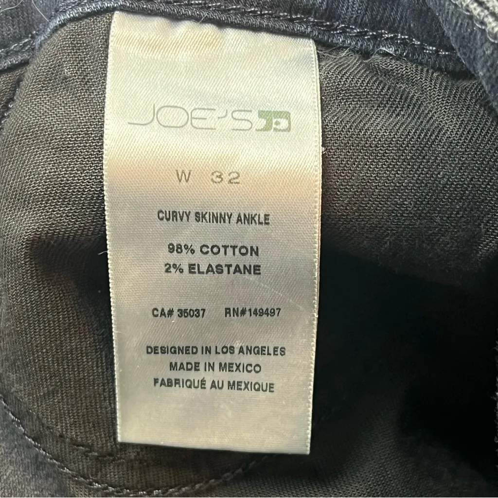 Joe’s Jeans Curvy Skinny Ankle Denim‎ Jean Flashback Blue Womens Size 32 NEW - Image 3