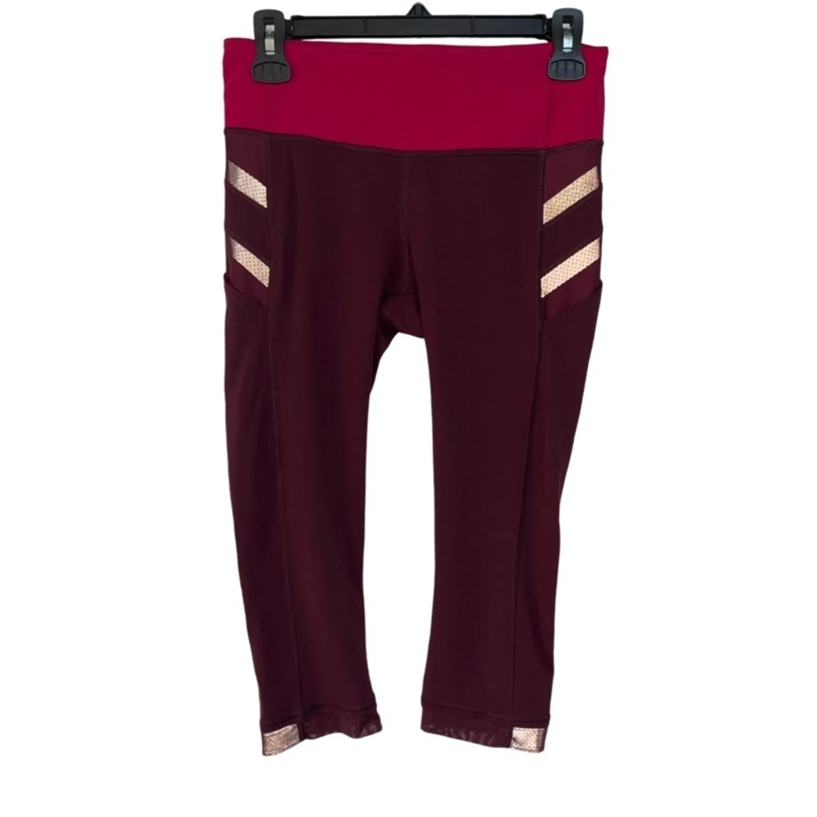 Lululemon Illumina Crop Leggings Size 6 Bordeaux Drama Pink Reflective - Image 7