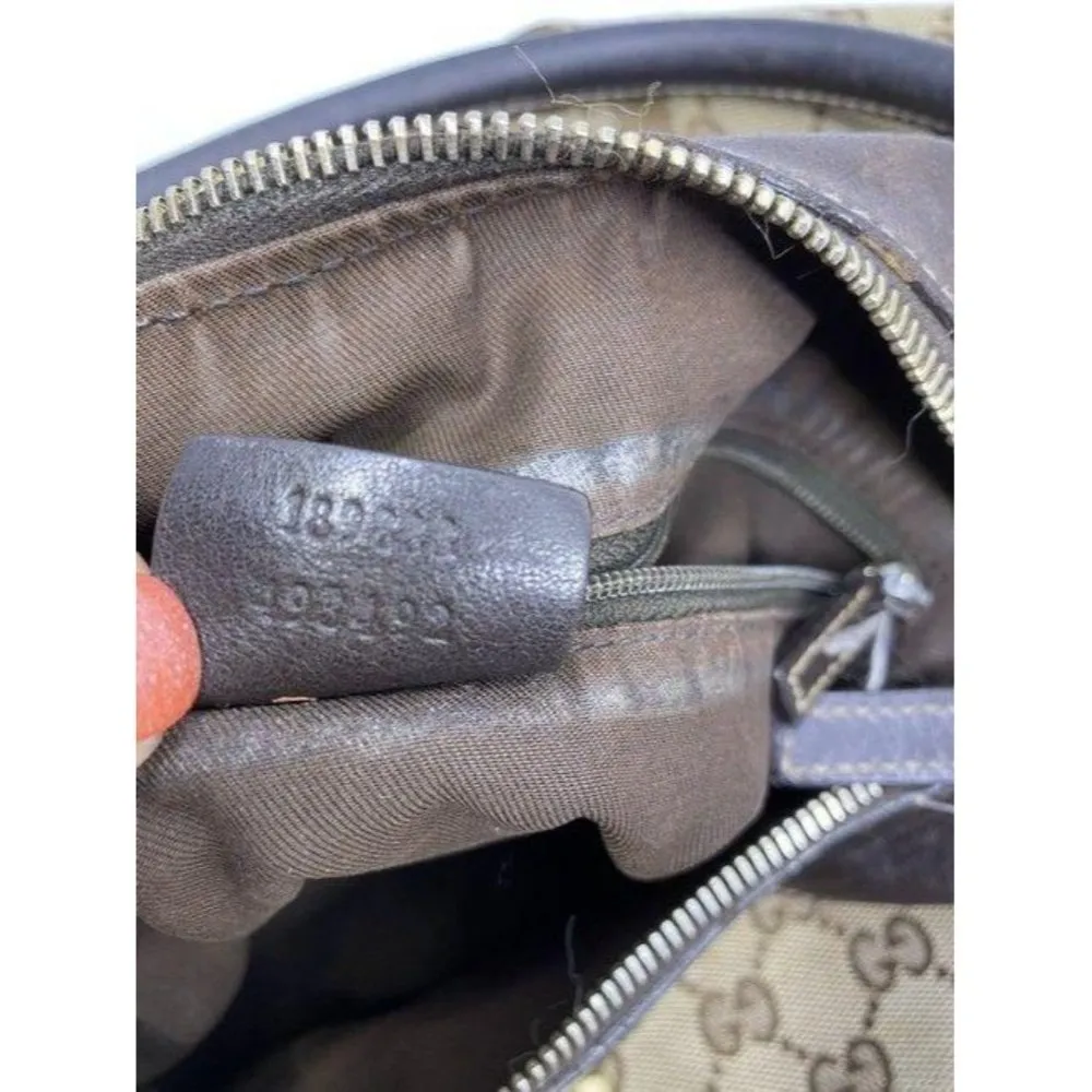 Gucci tote all over logo beige brown jacquard fabr - Image 12