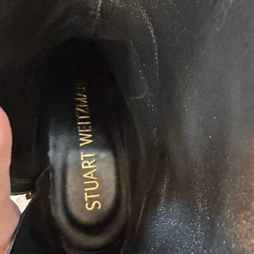 STUART WEITZMAN
Nola leather ankle boots, black, square toes, angular block heel - Image 11