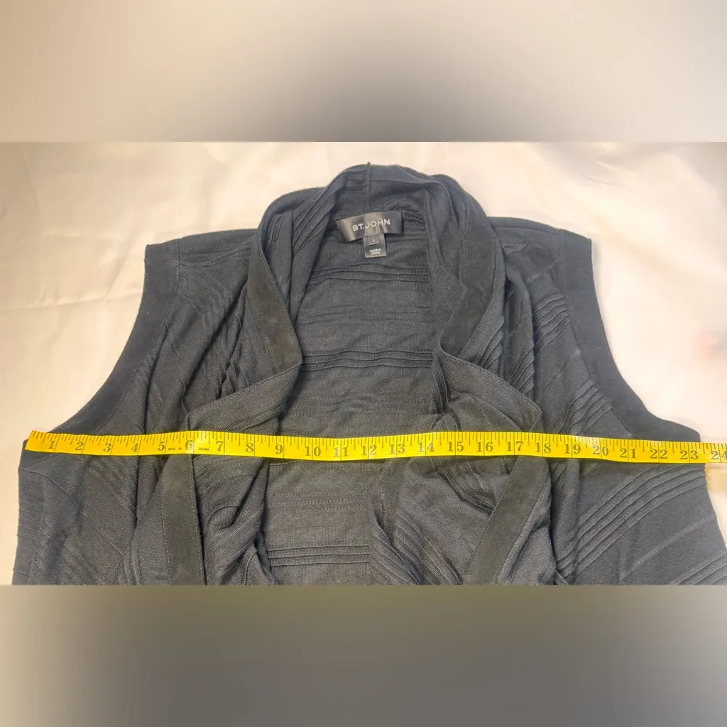 St. John Silk Cashmere Waterfall Vest - Size L - Image 6