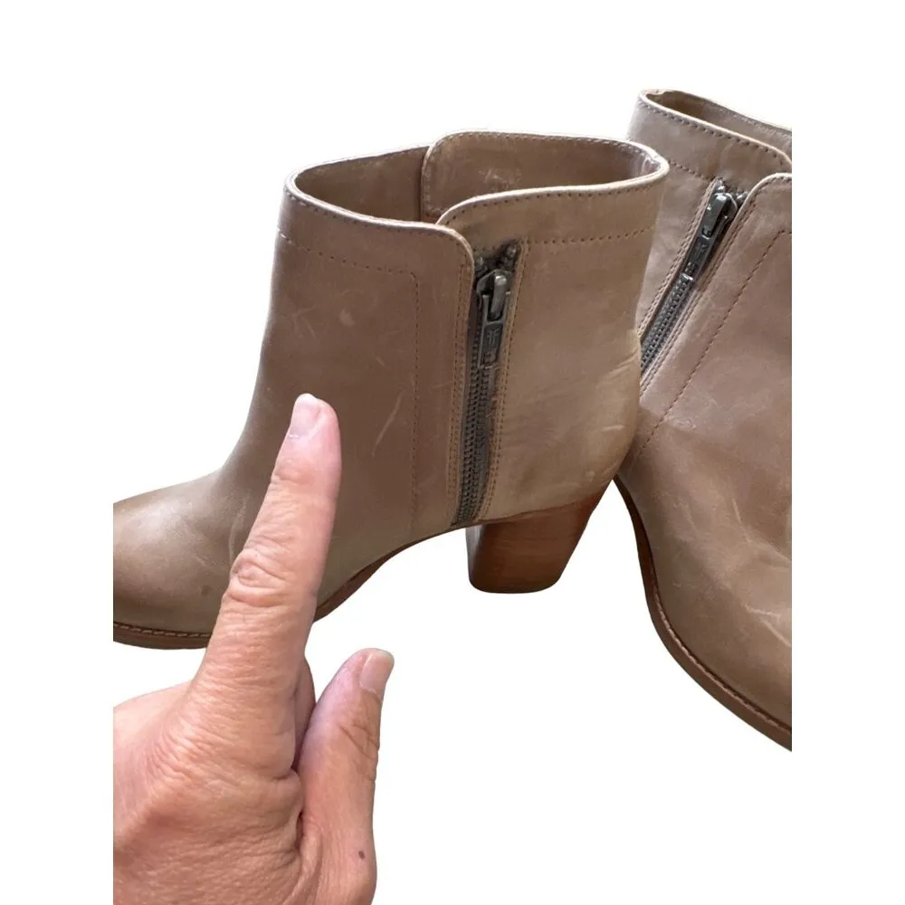 Frye women’s gray leather ankle boots shoes with 3 inch heel size 6B SKU 3713 - Image 6