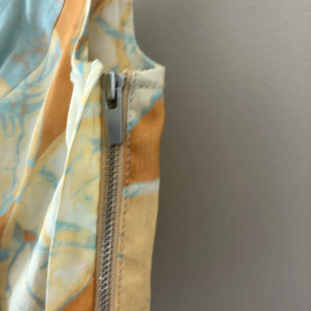 A.L.C. Isabel Sea Glass Crop Top Corset Linen Blend Sleeveless Side Zipper Sz 6 - Image 5