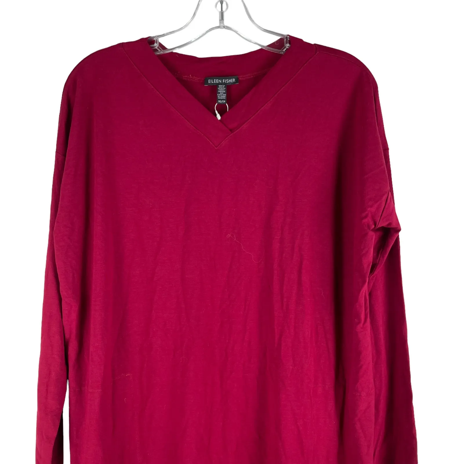 Eileen Fisher Viscose Jersey Knee Length Dress Pockets Red Size XS - Image 4