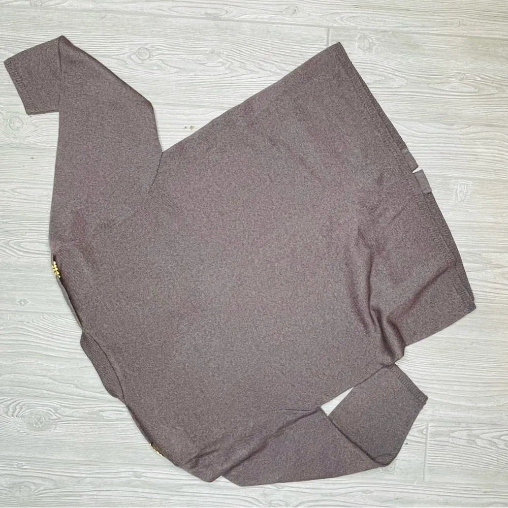 Vintage dylani Knitwear grey Cardigan button sweater Gold Metal Embellished Gray Size XL - Image 5