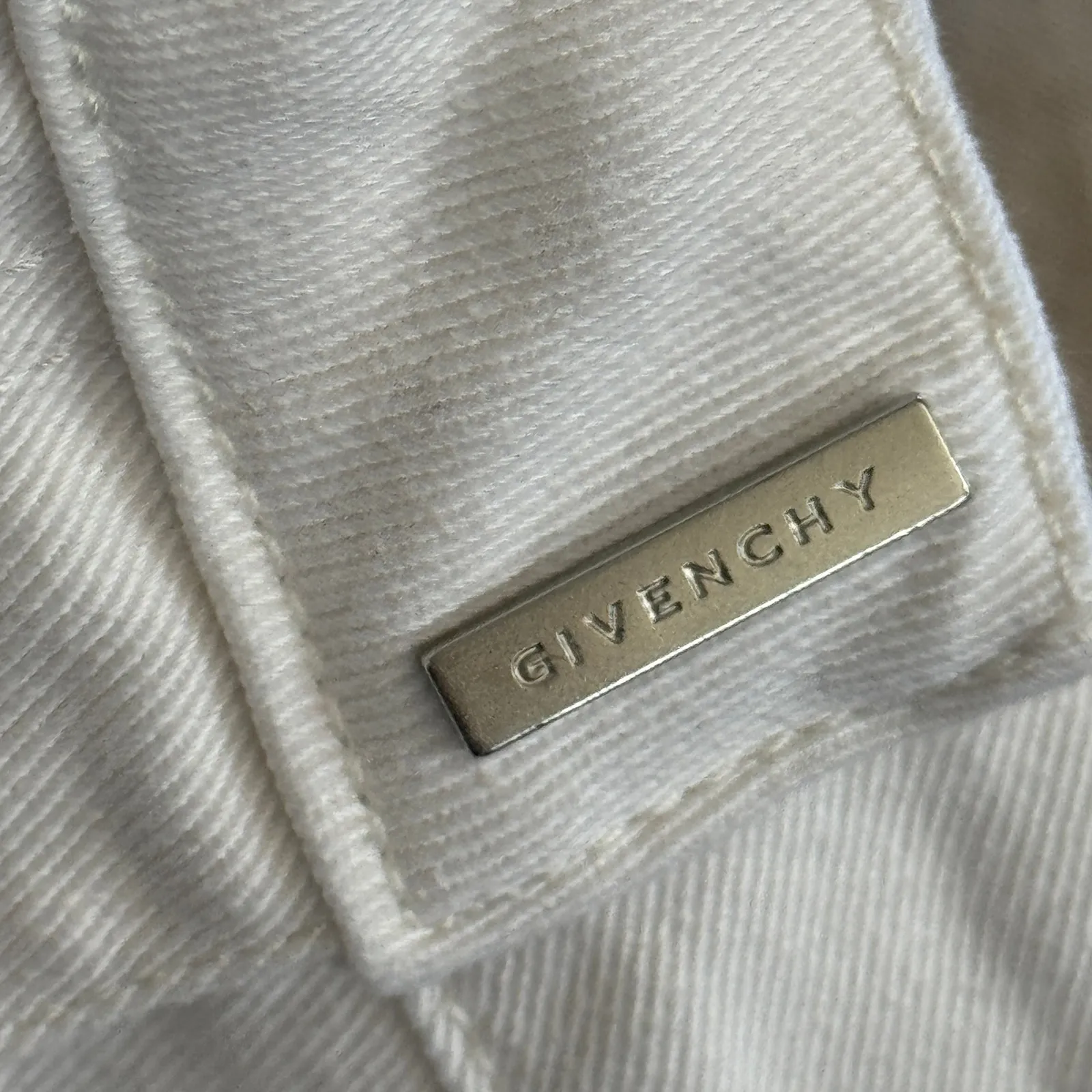 Givenchy Double Fabric Patchwork High-Waisted‎ Trousers Ivory White Size 29 - Image 13