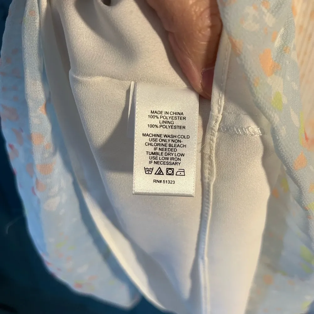 1 State Sleeveless Mock Neck/Back Tie Blouse | Size Small Orange - Image 5