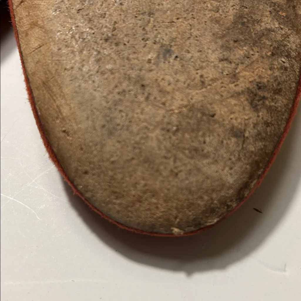 Chloe Lauren Ballerina Ballet Flats Suede Leather Scalloped Trim Rust Orange 10 - Image 9