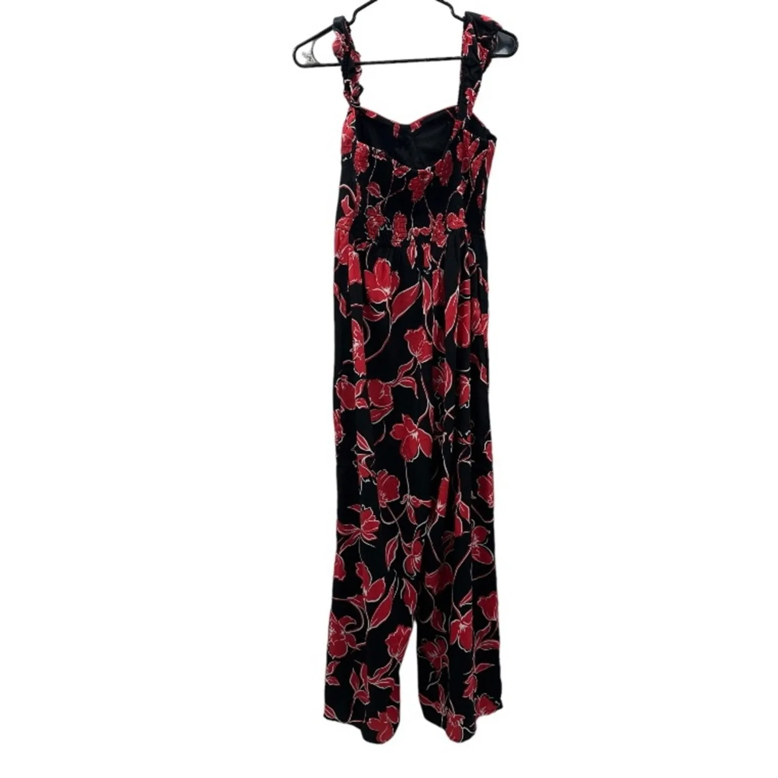 Band of Gypsies Black & Red Floral Print Sleeveless‎ Jumpsuit Size M - Image 4