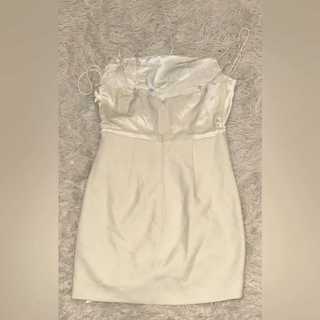 NWOT Cinq à Sept White Cara Draped Tie Waist Mini Dress Size 0 - Image 5