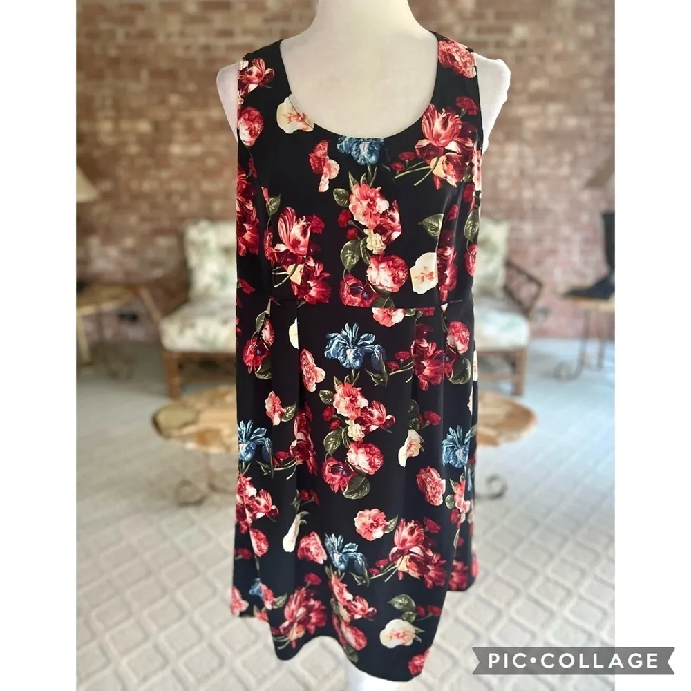 H&M Mama Dress Maternity Black Red Floral Mini M Garden Party Wedding Guest Chic - Image 2