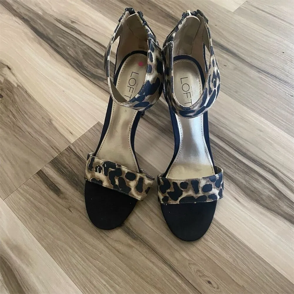 Ann Taylor Loft Women's Leopard Print Strappy Sandals Size 7.5 Multicolor - Image 2