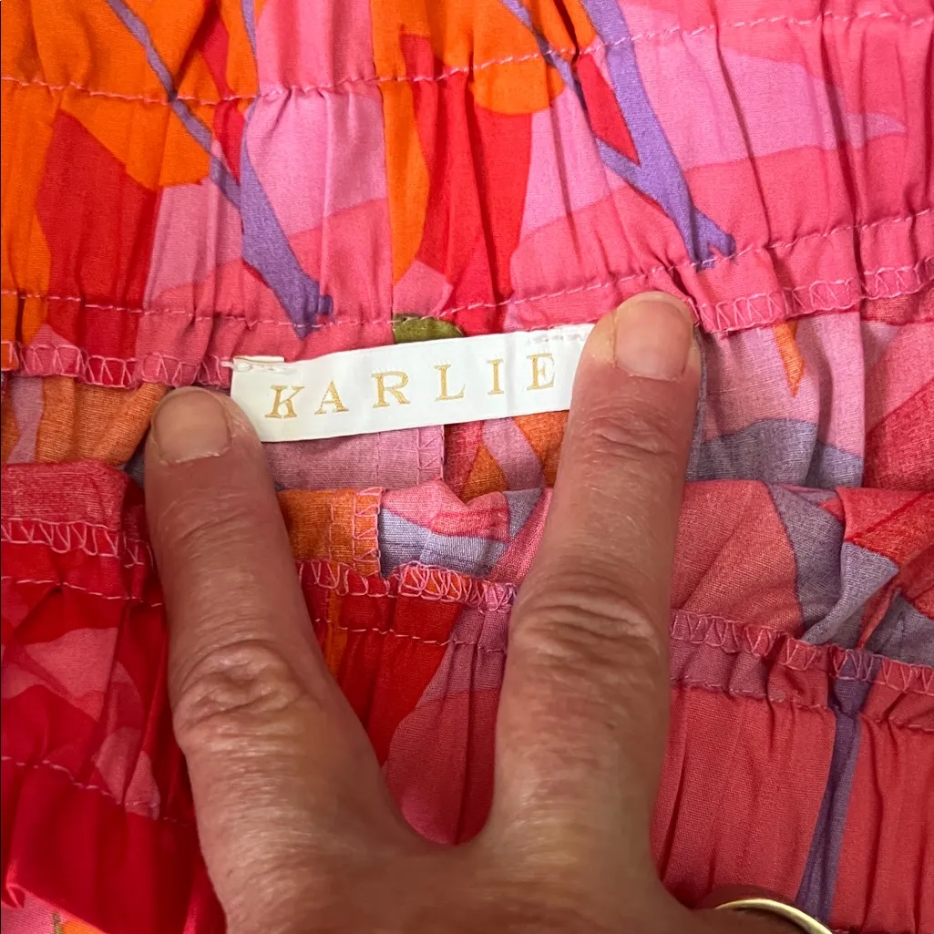 Karlie Pink and Orange High Waist Shorts large. NWOT - Image 2