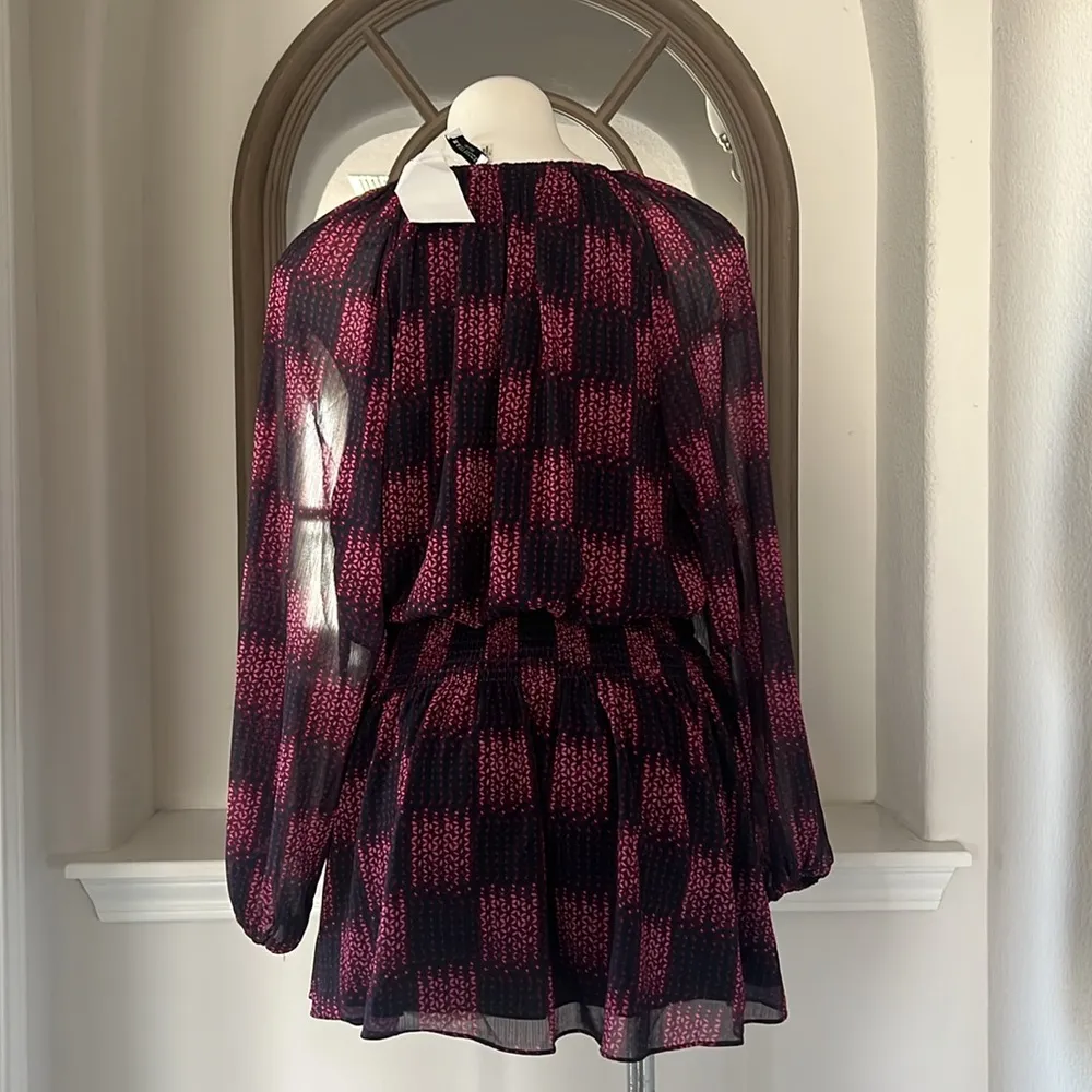 NEW Ramy Brook Jaylah Abstract Blouson Mini Dress in Boysenberry Size S $465 - Image 8