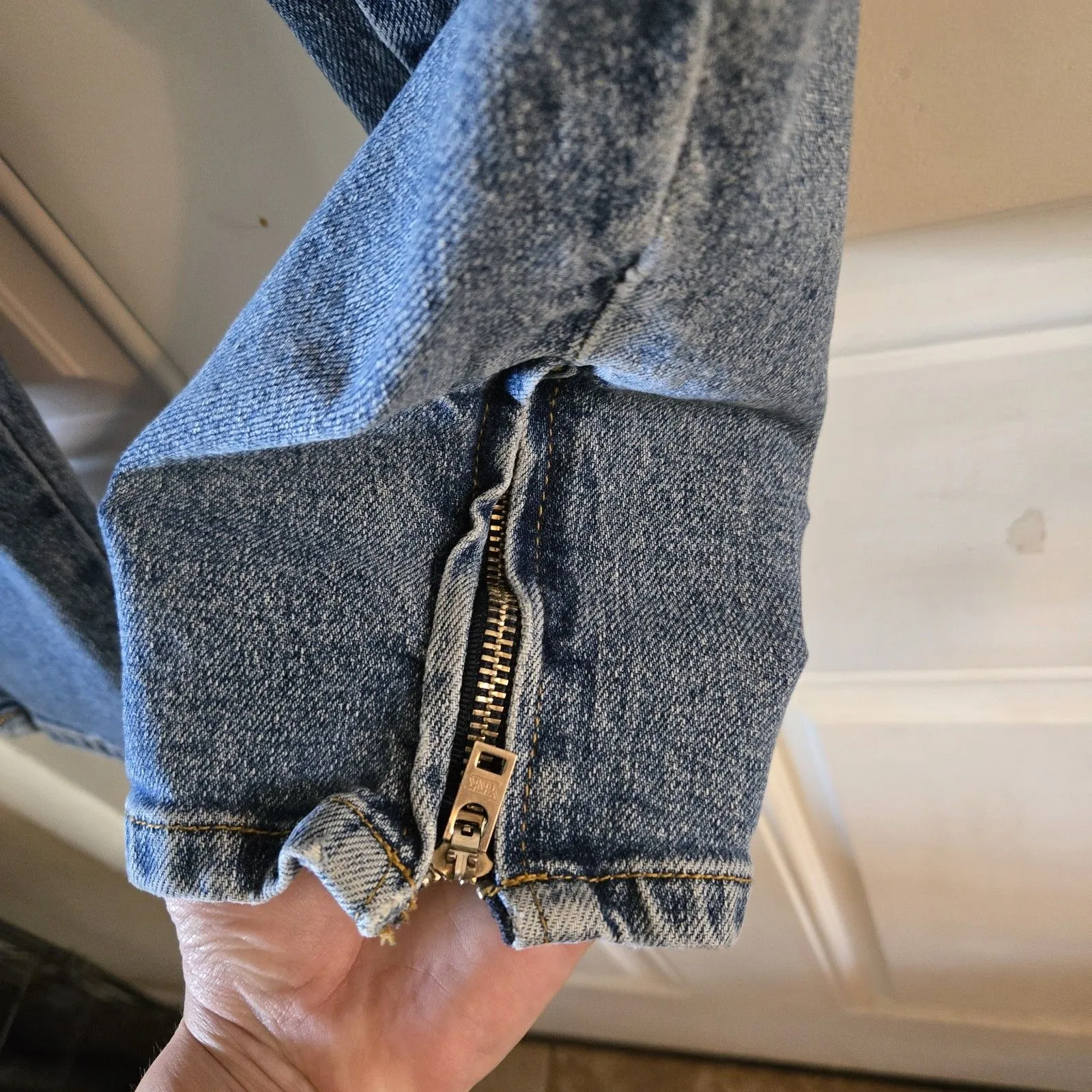 Vintage Polo Jeans Co. Ralph Lauren Size 6 Capri Ankle Zip Jean Denim Y2K Flag - Image 7