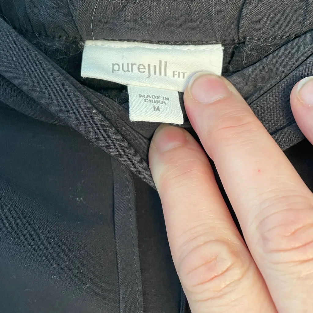 J Jill Womens Athletic Black Drawstring Skirt Size Medium Cream - Image 3