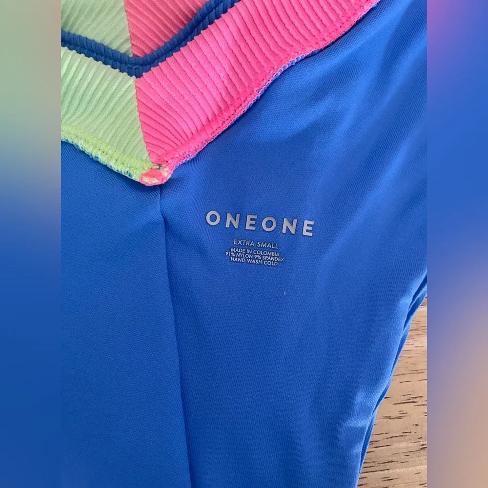 ONEONE bright blue,pink,green jesse bottom petani, high cut, cheeky bottom; XS Blue - Image 3
