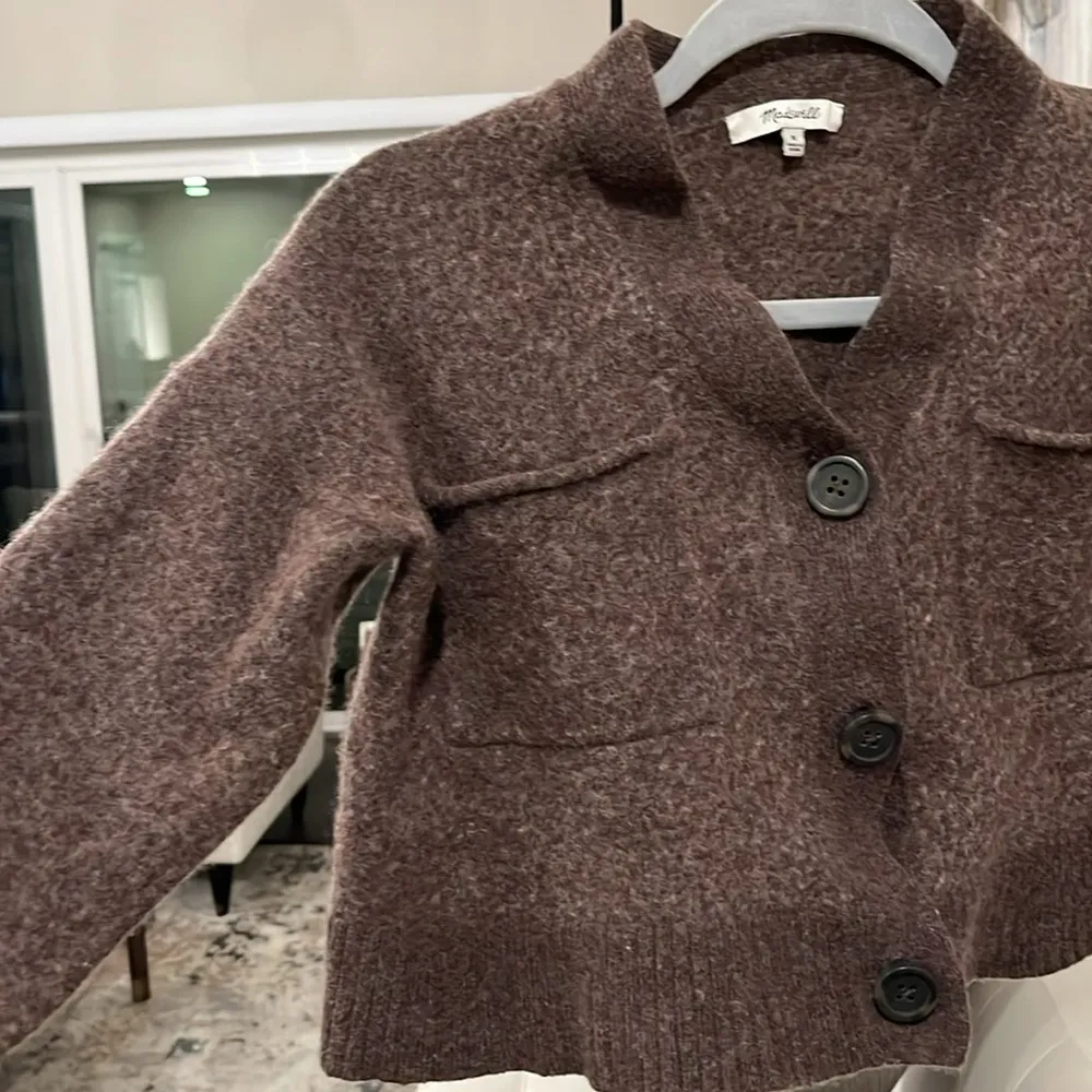 Upton Wool-Blend Cardigan Sweater in good condition. Size M - Image 4