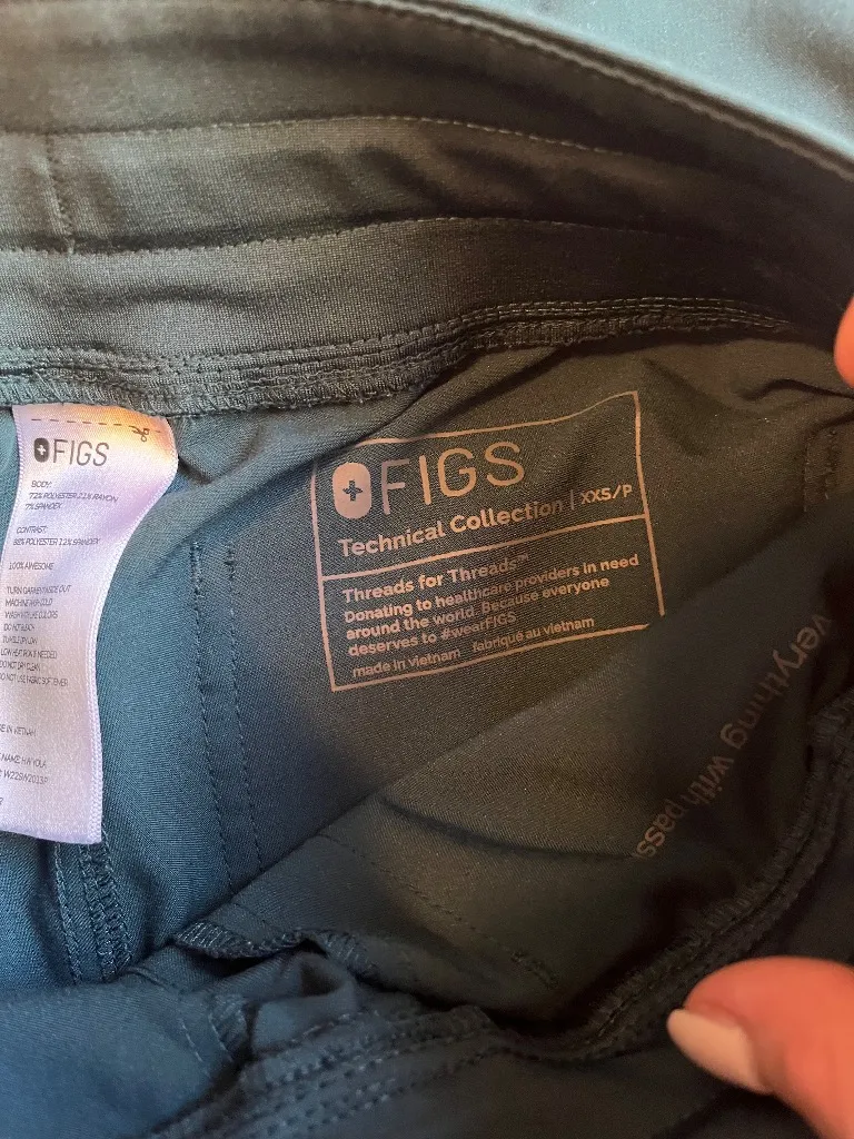 FIGS Caribbean Blue High-Waisted Wide Leg Scrub Pant  - Image 3