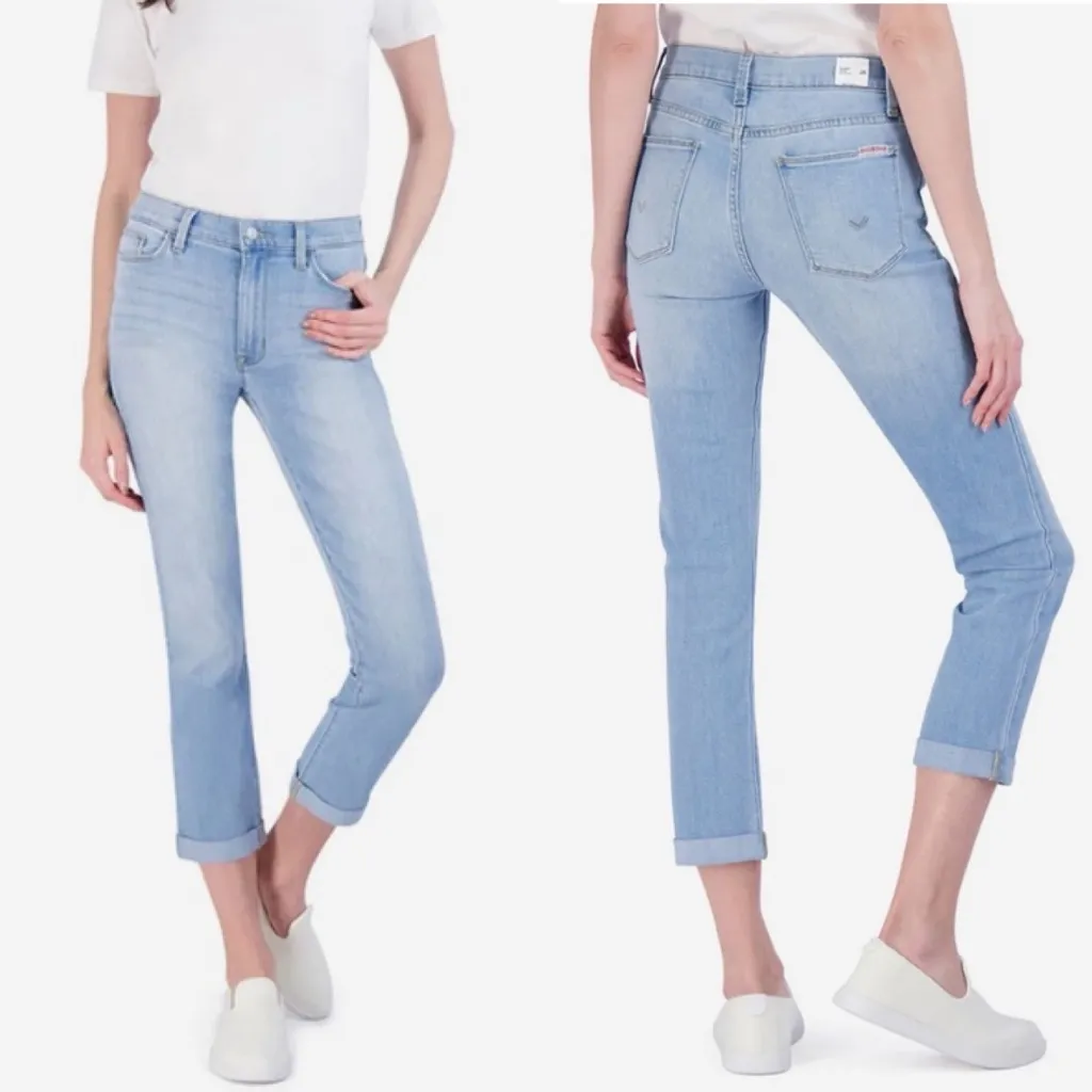 HUDSON JEANS Blair High-Rise Straight Leg Crop Denim Jean Women’s 29 Faded Wash - Image 2