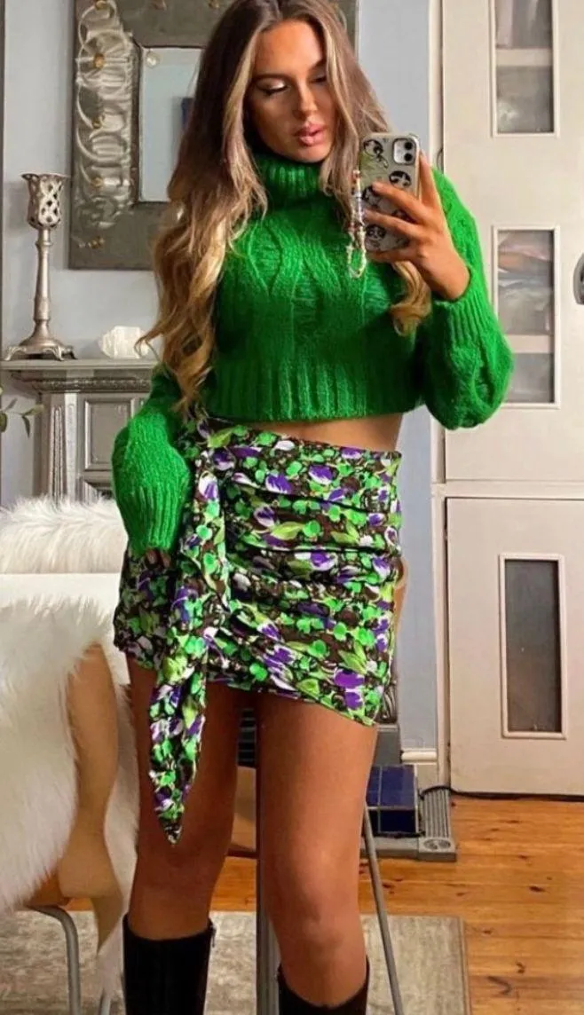 Floral Print Mini Skirt - Image 2