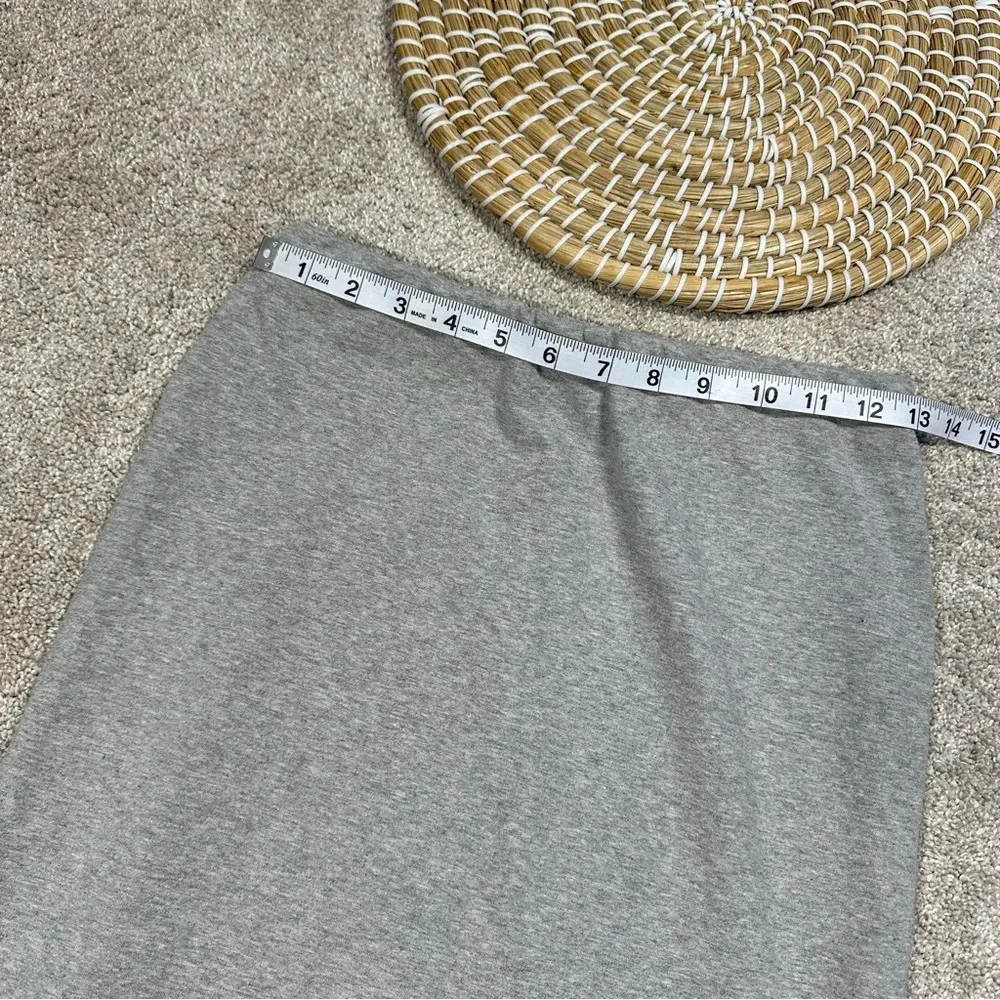 Reformation Elowen Knit Jersey Midi Skirt Pull On Organic Cotton Heather Grey XS - Image 14